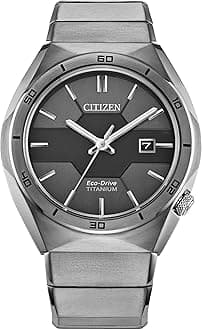 Citizen Men's Eco-Drive Sport Luxury Armor Watch in Super Titanium, Black Dial (Model: AW1660-51H)
