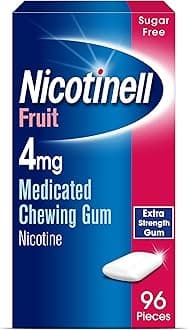 Nicotinell Nicotine Gum, Quit Smoking Aid, Fruit Flavour, 4 mg, 96 Pieces