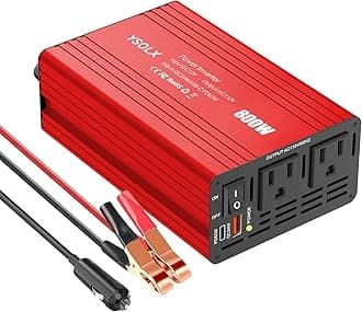 YSOLX800W Power Inverter, DC 12V to 110V AC Converter with [65W USB-C]/USB-Fast Charging(24W)/ Dual AC Outlet, Power Inverters for Vehicles, RV, Home, Camping