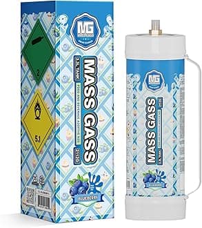 MassGass Cream Charger 3.3L Tanks 2112g×1 Whipped Cream Charger Cylinder Food Grade Blueberry Flavor for Whipped Cream Dispenser, 1-Pack