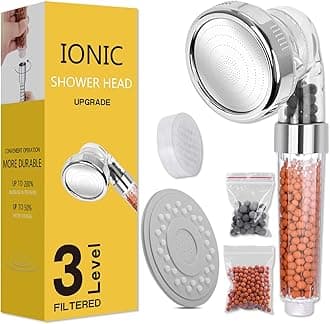 Magichome Filter Shower Head with 3-Layer Filtration, High Pressure Water Saving 3 Modes Universal Shower Head Contains Additional Replaceable Stone