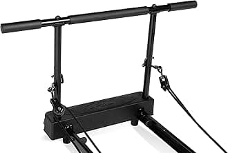 AeroPilates by Stamina 55-0012 Sturdy Steel Frame Pull Up Bar Pulley Riser Pilates Reformer Attachment with Padded Grip for Upper Body Exercise, Black