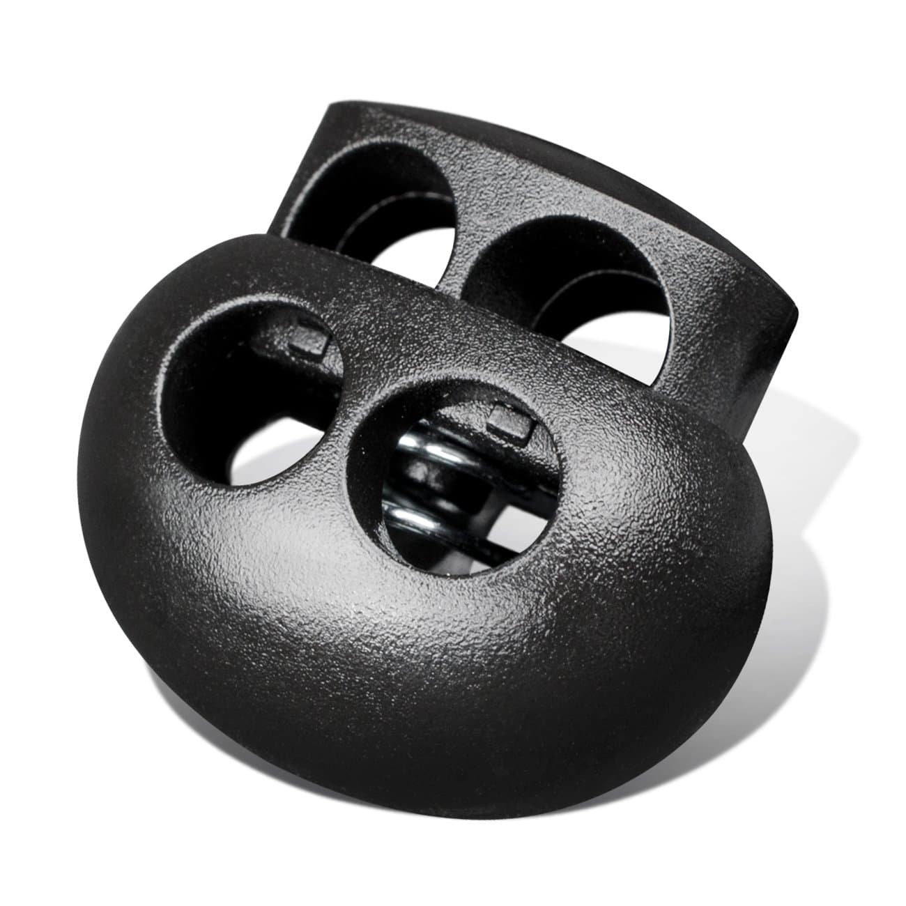 Plastic Cord Lock End Toggle Double Hole Spring Stopper Fastener Slider Toggles End (Black,10 PCS)