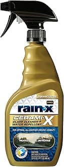 Rain-X 630177SRP Cerami-X Glass Cleaner + Water Repellent, 23oz - Cleaning Effectively While Remaining Streak Free, Protecting Against Contaminants and Stains