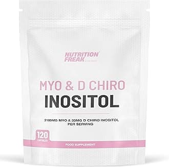 Myo-Inositol & D Chiro Inositol - Supports Women with PCOS -120 Capsules - Promotes Hormonal Balance & Normal Ovarian Function -