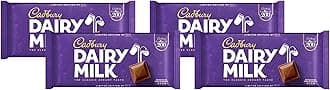 Cadbury Dairy Milk Chocolate Bar, The Classic Creamy Taste of Smooth Milk Chocolate to Share, Gift or Snack, 180 g (Pack of 4)