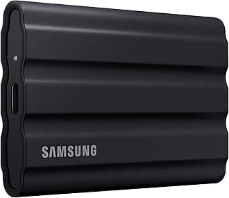 Samsung T7 Shield Portable SSD 4TB USB 3.2 Gen2 External SSD, Black, Up to 1,050MB/s, Mac Compatible, IP65 Water & Dust Resistant, for Photographers, Content Creators and Gaming, Rugged, MU-PE4T0S