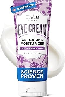 Eye Cream - Made in USA, Eye Cream for Dark Circles and Puffiness, Under Eye Cream, Anti Aging Eye Cream Reduce Fine Lines and Wrinkles, Rosehip and Hibiscus Botanicals - 1.7oz