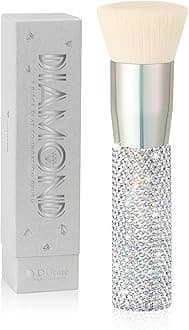 DUcareRhinestone Foundation brush Diamond Bling Makeup Brush Flat Top Kabuki Brush, Synthetic Professional Liquid Blending Mineral Powder Makeup Tools