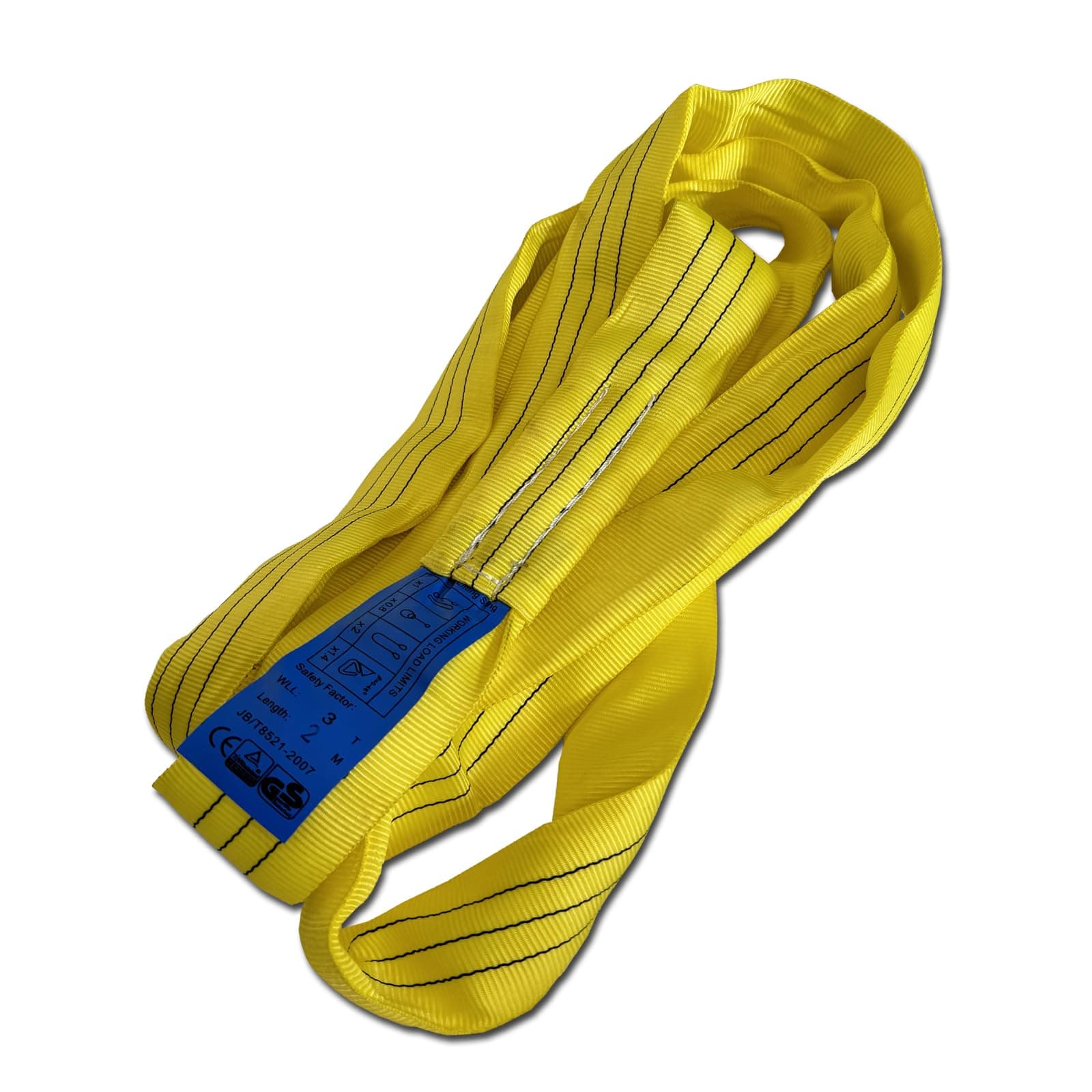 Round Sling 6610lb 6.5FT Sling Strap Rigging Polyester Endless Lift Sling for Hoist Heavy Duty Objects Heavy Duty Poly Lifting Sling【3T-2M】