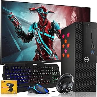 Dell Desktop PC Gaming Bundle - Core i7, 16GB RAM, 512GB SSD, 27-inch Monitor, GT 1030, RGB Keyboard with AI-Enabled Copilot Key, Mouse, RGB Headphone, Webcam, Wi-Fi, Win 11 Home (Renewed)