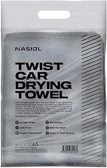 Twist Car Drying Towel, Highly Absorbent Quick Dry, Soft Banded Edges - Scratch Free - Double Sided - Safe for Car Paint Twist Microfiber Evo Detailing Towel (23 x 19 inch)