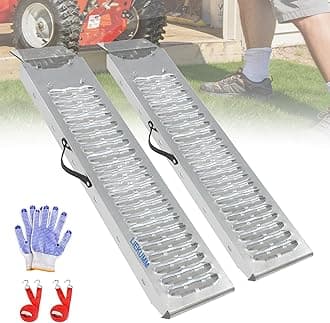 LIEKUMM Heavy Duty Loading Ramps, 100 x 22 cm Lightweight Vehicle Ramps, 440 kg Capacity Steel Motorbike Ramps for Vans, Lawn Tractors, Motorcycles, Mobility Scooters, Wheelchairs, Bikes