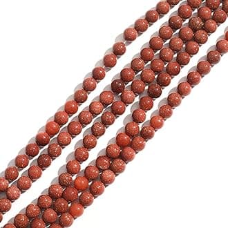 ACYUNLEI Natural Stone 10mm GoldSand Stone Round Crystal Energy Stone Beading Loose Gemstone DIY Smooth Beads for Bracelet Necklace Earrings Jewelry Making