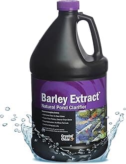 CrystalClear Barley Extract Pond Treatment – Natural Water Clarifier for Fountains, Water Gardens & Koi Ponds, Clears Cloudiness, Fish & Plant Safe, 1 Gallon