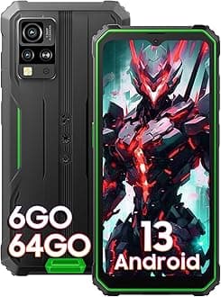 Blackview Phone BV4800, Android 13 4GB+32GB 2TB Expand Rugged Smartphone, 6.56" Incell Screen 5180mAh Rugged Phone, 4G T-Mobile Dual SIM Rugged Smartphone Unlocked, IP69K, 3 Card Slots/Face ID-Black