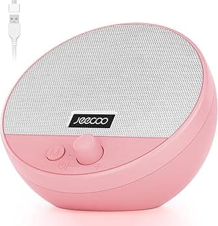 Jeecoo A10 USB Plug-N-Play Laptop Speakers Bluetooth Computer Speakers with Small & Portable, Easy-Access Volume Knob, Small Speaker for PC Desktop Monitor Mobile Devices(Single), Pink