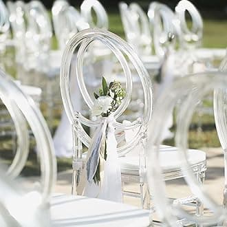 Efavormart Stackable Clear Acrylic Phoenix Chiavari Ghost Chair, Transparent Resin Armless Oval Back Chair