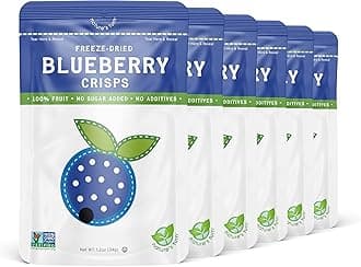 Nature's Turn Freeze-Dried Fruit Snacks - Blueberry Crisps - Perfect For School Lunches or an On-The-Go Snack - No Sugar Added, Non GMO, Gluten Free, Nothing Artificial (1.2oz) 6-Pack