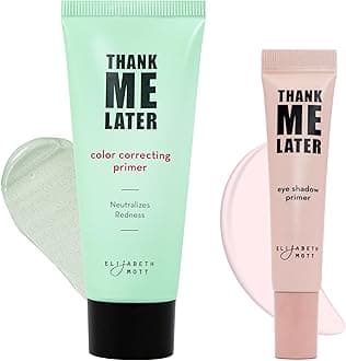 Thank Me Later Color Correcting & Eye Primer Duo – Face Primer with Niacinamide for Redness Control & Smooth Makeup Base – Eye Primer for Long-Lasting, Crease-Free Eyeshadow – 30g + 10g