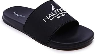Nautica Men's Shower Sandals Open Toe Soft Slide House Slipper for Indoor & Outdoor