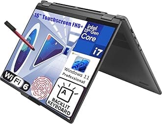 Yoga 7i 16" Touchscreen FHD+ Business 2-in-1 Laptop Computer, 13th Gen Intel 12 Cores i7-1355U, 16GB LPDDR5 RAM, 1TB PCIe SSD, WiFi 6E, BT 5.1, Backlit KB, FR, Windows 11 Pro, BROAG Pen