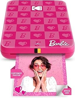 KODAK Barbie x Step Slim Wireless Instant Portable Photo Printer - Full Colour Prints in Zinc 2 x 3 Inch Sticker Back Photos from iOS and Android Devices via Bluetooth in the App - Iconic Style