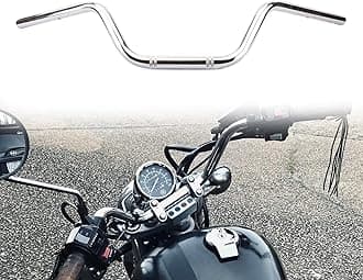 AnXin Motorcycle 7/8" Handlebars Drag High-Rise Tracker Handle Bars Universal For Sportster XL 883 1200 Custom Chopper Cruiser Bobber Softail Dyna Tour Glide Road CG125 Chrome