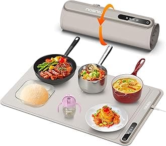 iTRUSOU Electric Warming Tray - Full Surface Heating,Rollable & Portable,Premium Silicone Nano-Material,3 Temperature Settings,Auto Shut-Off -Versatile Food Warmer for Gatherings,Parties,Everyday Use