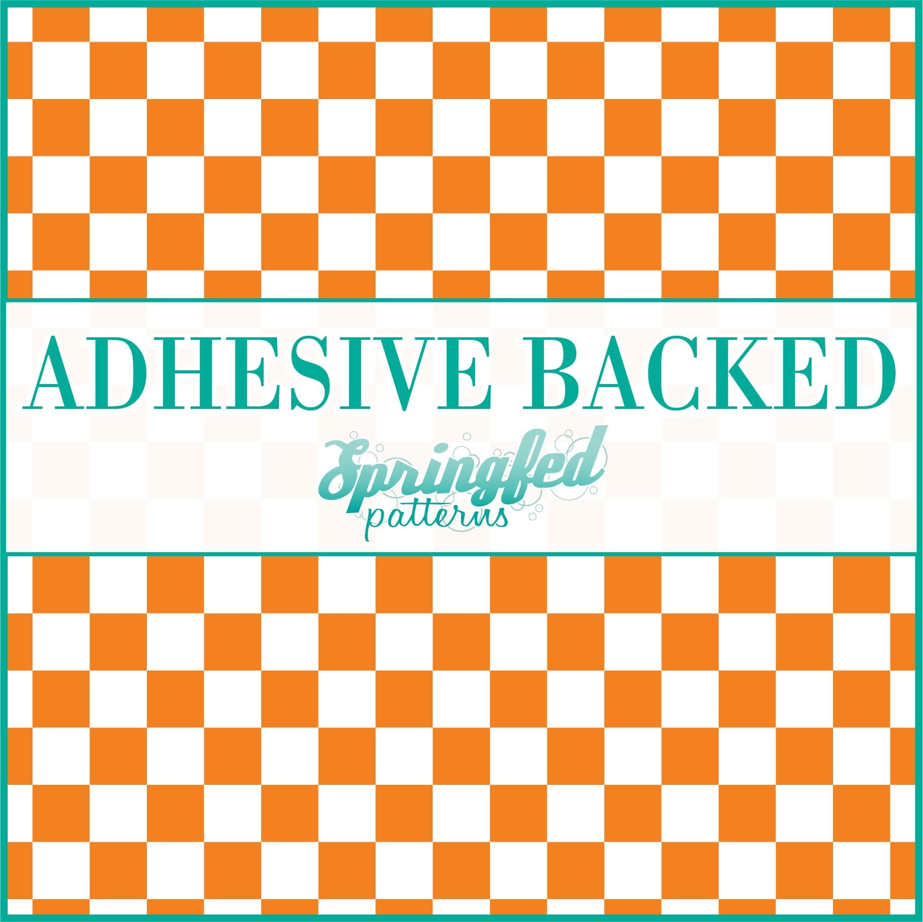 Large Orange & White Checkered Pattern #1 12x48 Pattern Craft Vinyl 651