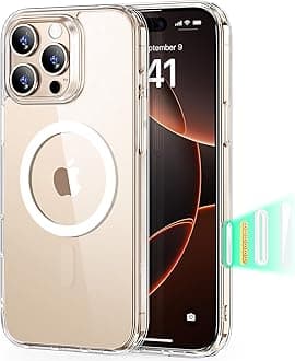 ESR for iPhone 16 Pro Max Case, Camera Control, Compatible with MagSafe, Shockproof Military-Grade Protection, Magnetic Phone Case for iPhone 16 Pro Max, Classic Hybrid Case (HaloLock), Clear