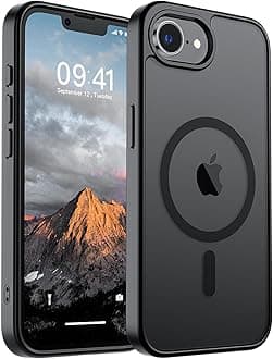 supfine Magnetic Case for iPhone 16e 2025 (Compatible with MagSafe) (Military Grade Drop Protection) Slim Translucent Matte Shockproof Anti-Fingerprint Protective Cover for iPhone 16e 2025 Black