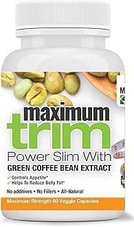 Maximum Slim Most Effective Formulation MaximumTrim Garcinia CAMBOGIA with Green Coffee Bean Extract All Natural Weight Loss, Appetite Suppressant & Fat Burner - Month Supply