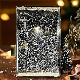 Snowfall Lamp, Street Light Snow Globe, Handmade DIY Snow Scenery Night Light, Christmas Desktop Decor for Birthday, Make Your Own Christmas Night Light, Snowflake Lamp for Family and Kids