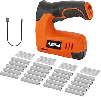 Anesty Cordless Staple Gun Nail Gun Tacker, Electric Stapler & Nailer 2 in 1, Electric Staple Gun with Rechargeable USB Charger for Upholstery DIY Includes 2000pcs 10mm Nails and 2000pcs 10mm Staples