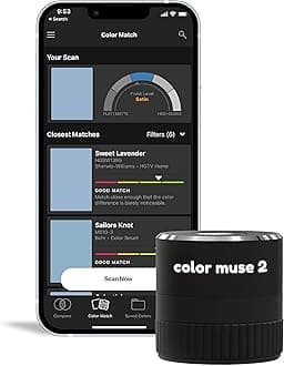 COLOR MUSE 2 Colorimeter Paint Color Matching Tool, Digital Color Values, Sensor, Reader for Paint Matching and Scanner for Painters & Designers