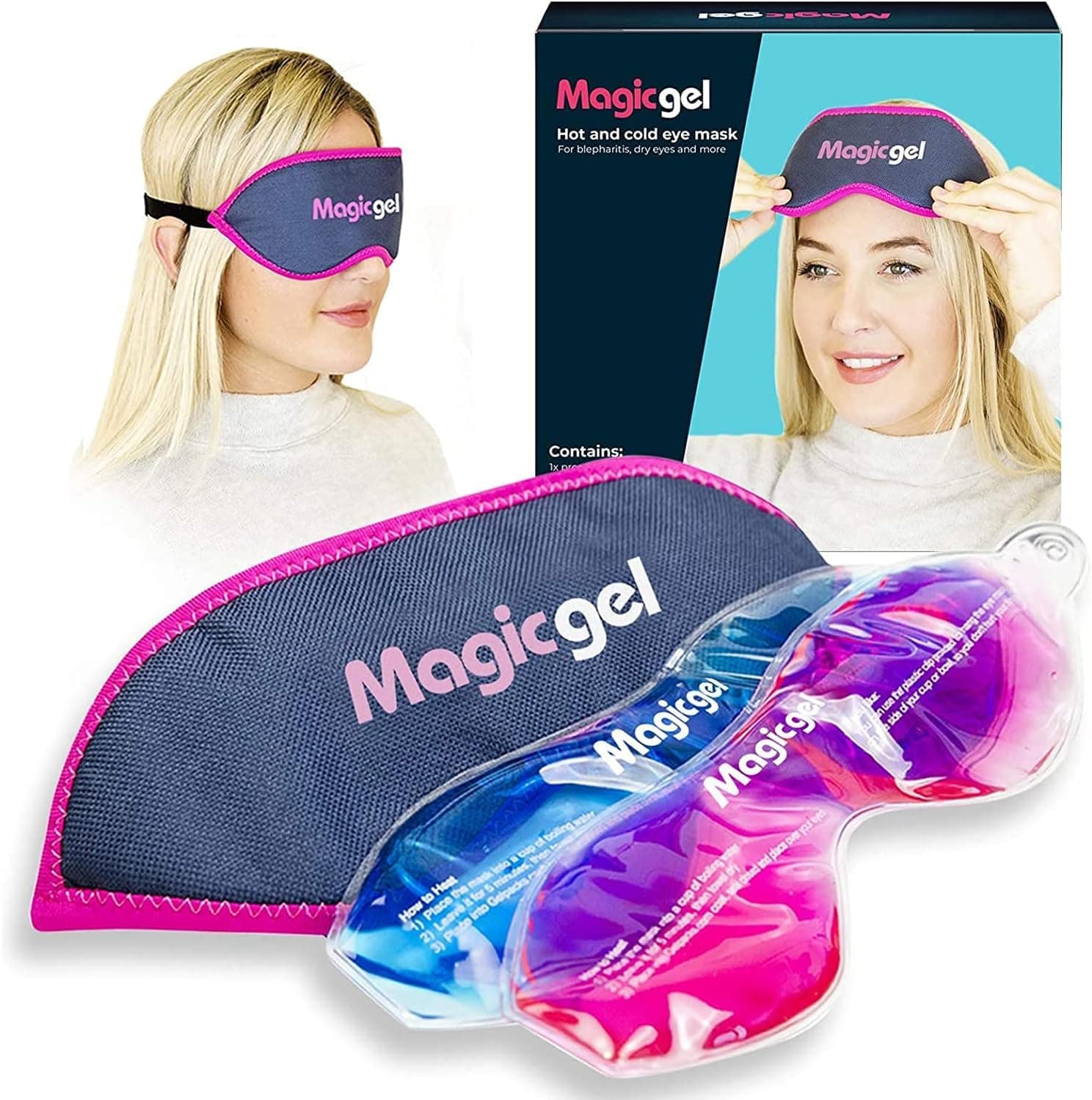 Eye Mask Heated - Cooling Eye Mask Rapid Relief + Cooling Face Compress - Face Ice Masks Perfect for Soothing Eyes Long-Lasting Comfort & Versatile Hot/Cold Treatment
