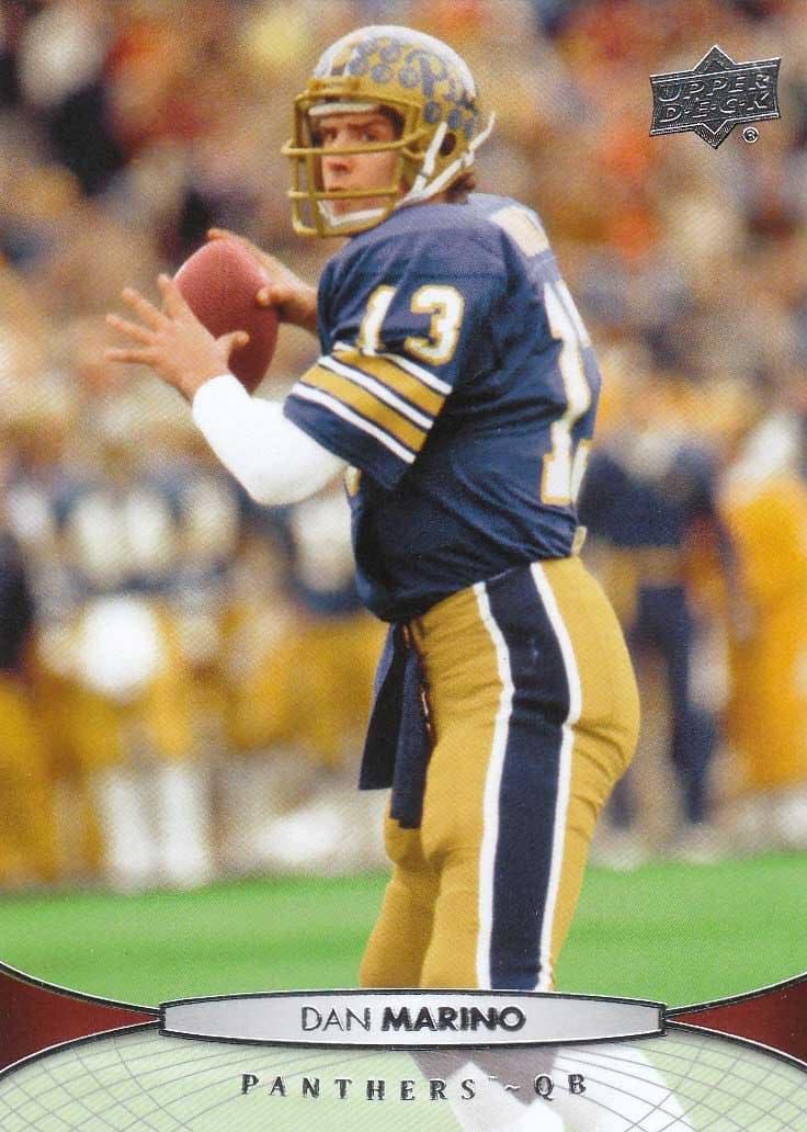 2012 Upper Deck Football Series Complete Mint Basic 50 Card Set Loaded with Hall of Famers and Stars Pictured in Their College Uniforms Including Adrian Peterson, Barry Sanders, Bo Jackson, Dan Marino, Drew Brees, Paul Hornung, Steve Young, Troy Aikman and Many More!