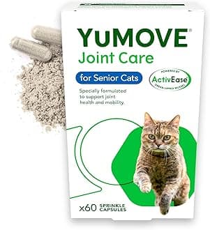 Senior Cat Joint Supplement for Joint Care & Joint Support, with Glucosamine, Chondroitin & Green Lipped Mussel, for Senior Cats, 60 Capsules - Eco Friendly and Letter Box Ready Packaging