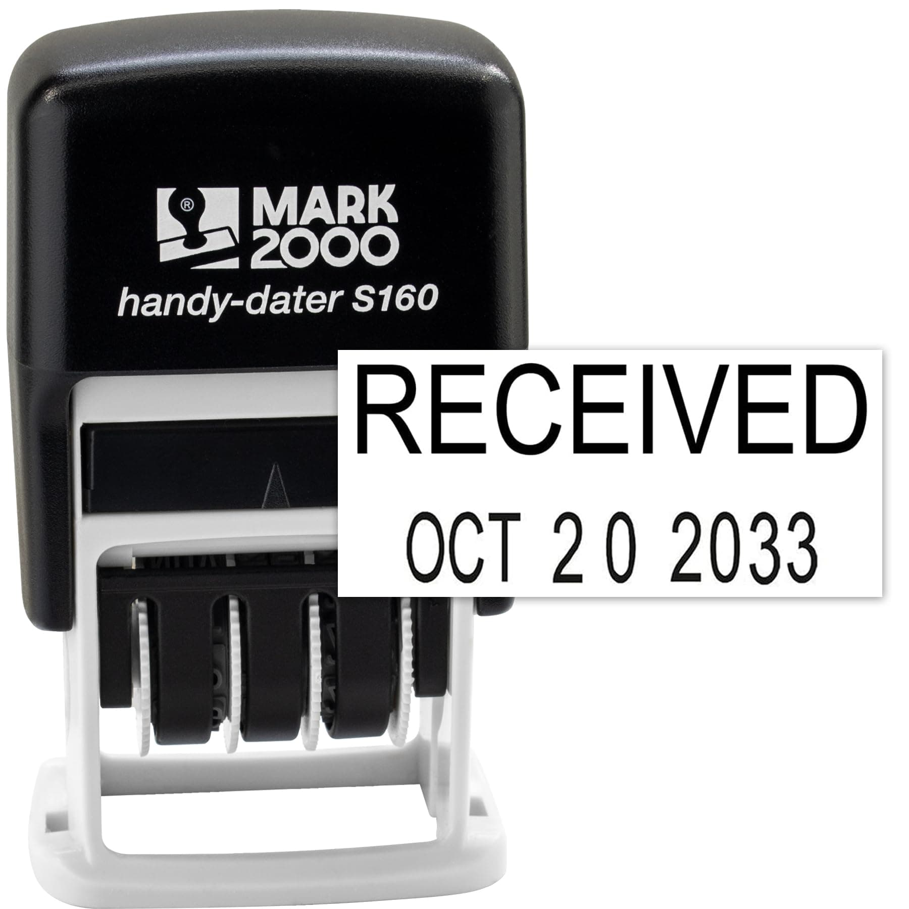 Mark 2000 Self-Inking Rubber Date Office Stamp with Received Phrase & Date - Black Ink (Handy-Dater S160), 12-Year Band