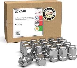 Wheel Accessories Parts 20 Pcs M14x1.5 14x1.5 Thread Bulge Acorn 1.4" Long Lug Nuts Chrome 3/4" 19mm Hex Fits Chevy Camaro Corvette ｜ Dodge Charger Challenger ｜ Ford Mustang ｜ Jeep Wrangler