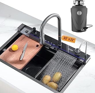 Lefton 33"x22" Single Bowl Stainless Steel Kitchen Sink KS2206L with 1 HP Continuous Feed Garbage Disposal LGD-1010