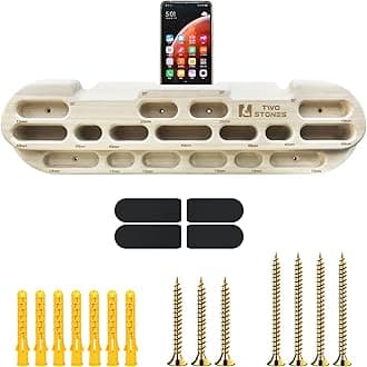 TWO STONES Rock Climbing Fingerboard Door Mounted Training Station as Hangboard Pull Up Bar, Board for Hanging Practice and Finger Strength (CJ-HB2001BX, Boxwood)