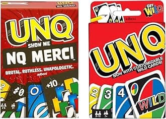 adbeni Matte UNQ Classic & Merci | Combo Pack of 2 | Family Fun Card Games for Kids, Adults & Teens | Portable Travel Game | Fast-Paced Strategy, Action & Reversible Play | Perfect for Gifting