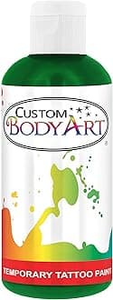 Green Airbrush Body Paint 8oz - Alcohol-Based, Waterproof, Body Paint for Adults, Cosplay, Temporary Tattoos