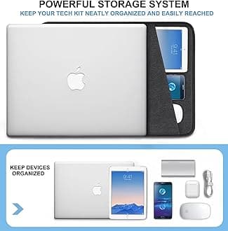 Naukay Laptop Case 13 inch, Shockproof Protective Computer Sleeve Cover with Accessories Pocket, Portable Laptop Bag Compatible with New MacBook Air 13 inch, Compatible for MacBook Pro 13 inch, Black