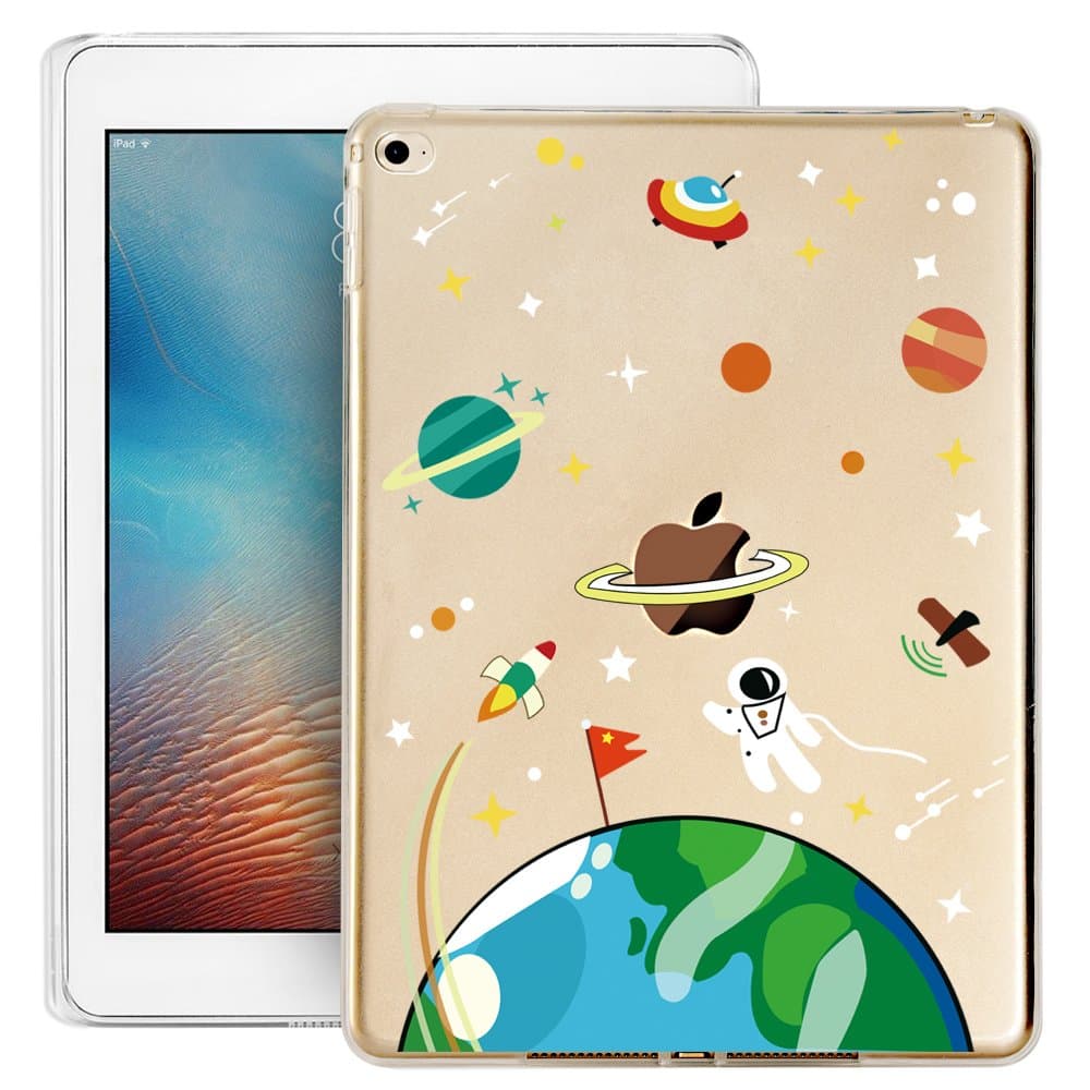iPad Mini 4 Case, iPad Mini 4 Soft Silicone Clear Case, Doramifer Childhood Series Protective Case [Anti-Slip] [Good Grip] with Aesthetic 3D Print Soft Back Cover for iPad Mini 4 (Cosmic Adventure)