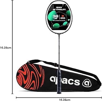 Apacs Z-Ziggler (38 LBS, Mega Tension) Graphite Unstrung Badminton Racquet with Full Cover (Grey)