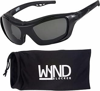 WYND Blocker Motorcycle Riding Glasses Extreme Sports Wrap Sunglasses (Black/Smoke)