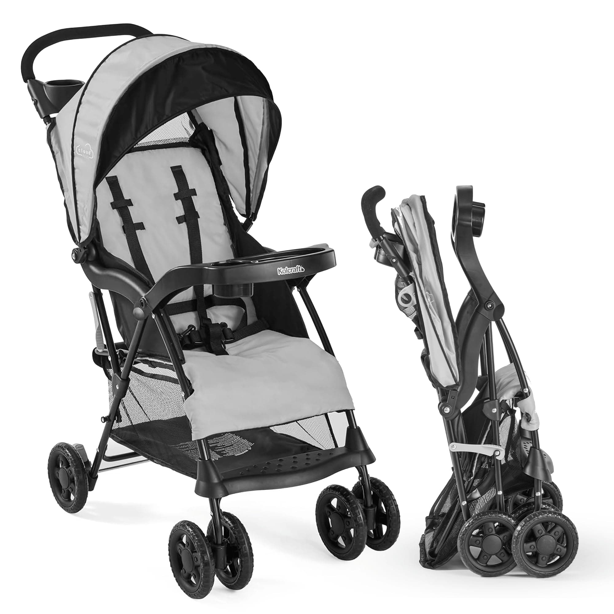 Kolcraft Cloud Plus Lightweight Stroller with 5-Point Safety System and Multi-Positon Reclining Seat